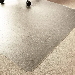 Mind Reader Office Chair Mat with Carpet Gripper, PVC,1/16”H x 35-1/2”W x 47-1/2”D, Clear