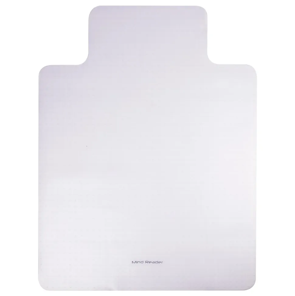 Mind Reader Office Chair Mat with Carpet Gripper, PVC,1/16”H x 35-1/2”W x 47-1/2”D, Clear