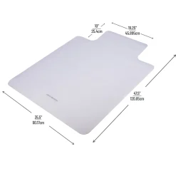 Mind Reader Office Chair Mat with Carpet Gripper, PVC,1/16”H x 35-1/2”W x 47-1/2”D, Clear