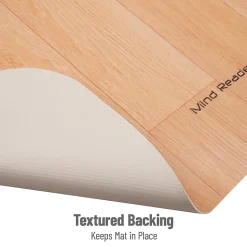 Mind Reader Office Chair Mat with Lip, Hardwood Floors, 47-1/2 x 35-1/2, PVC, Woodtone