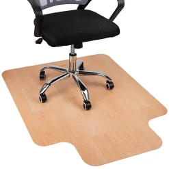 Mind Reader Office Chair Mat with Lip, Hardwood Floors, 47-1/2 x 35-1/2, PVC, Woodtone