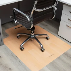 Mind Reader Office Chair Mat with Lip, Hardwood Floors, 47-1/2 x 35-1/2, PVC, Woodtone