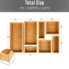 Mind Reader 7-Piece Bamboo Drawer Organizer Set, Brown