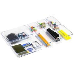 Mind Reader 8-Piece Drawer Organizer Set, Clear