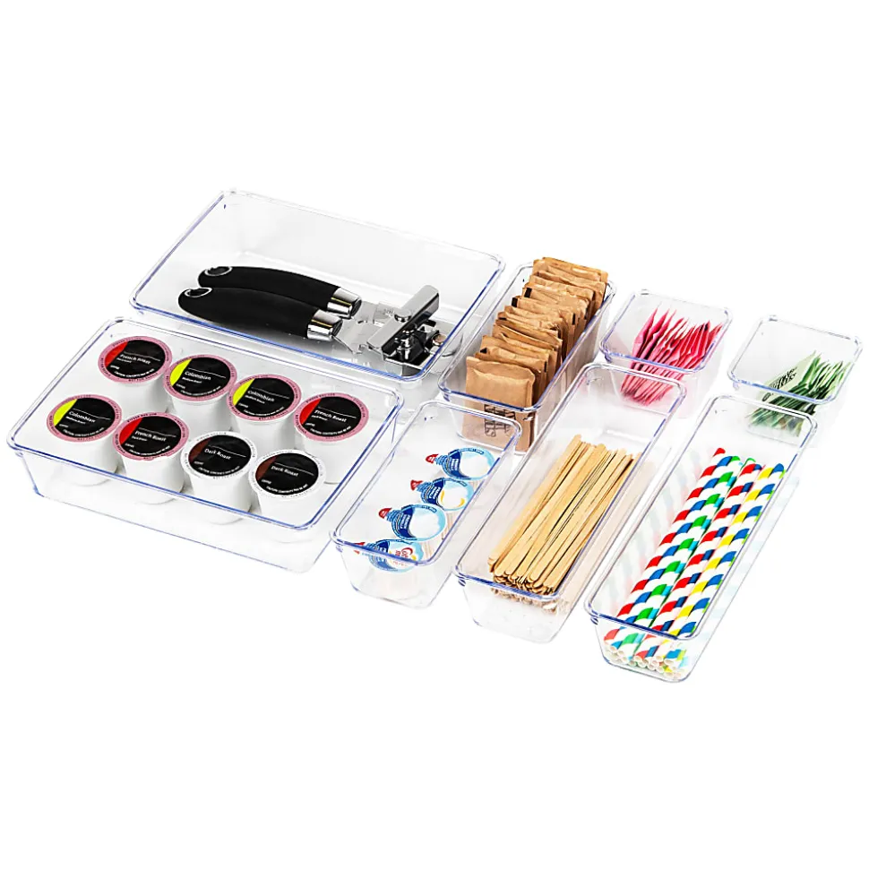 Mind Reader 8-Piece Drawer Organizer Set, Clear