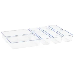 Mind Reader 8-Piece Drawer Organizer Set, Clear