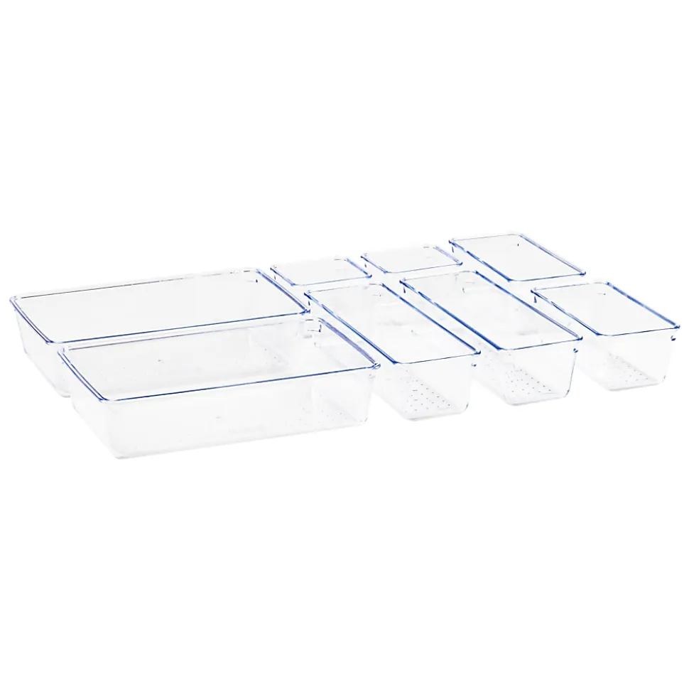 Mind Reader 8-Piece Drawer Organizer Set, Clear