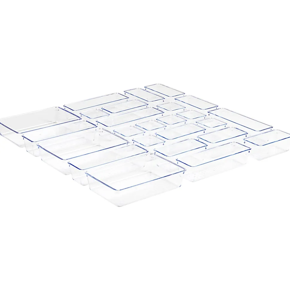 Mind Reader 25-Piece Drawer Organizer Set, Clear