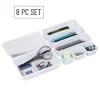 Mind Reader 8-Piece Interlocking Multi-Purpose Storage Organizer, 3-37/50"H x 6-1/2"W x 9-1/4"D, Gray
