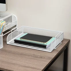 Mind Reader 4-Piece Stackable Paper Tray Desktop Organizer, 11-1/2”H x 9-3/4”W x 13-1/4”D, White