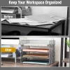 Mind Reader 4-Piece Stackable Paper Tray Desktop Organizer, 11-1/2”H x 9-3/4”W x 13-1/4”D, Silver