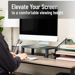 Mind Reader Plastic Monitor Stand Height Adjustable Laptop Computer Riser, 5-1/4