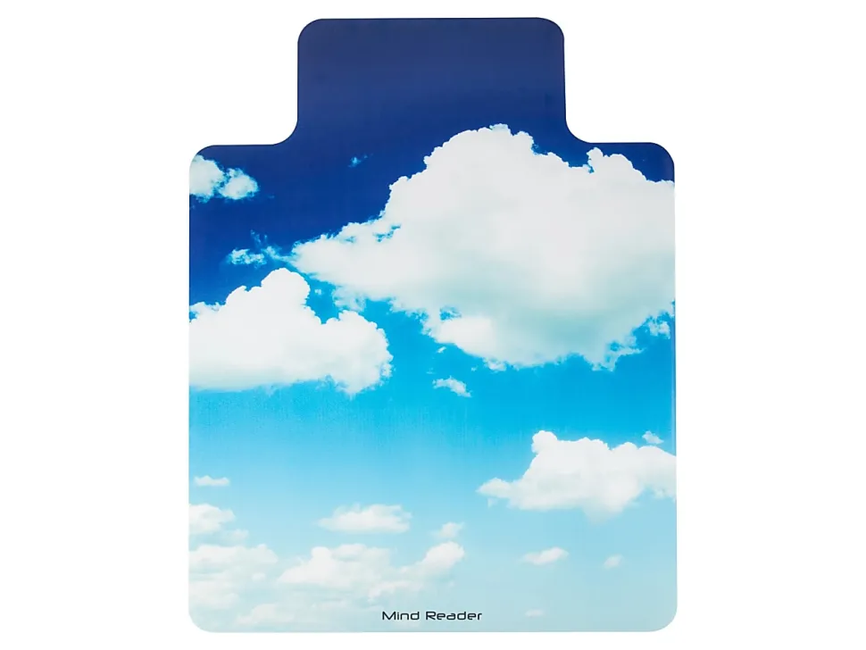 Mind Reader Polycarbonate Office Chair Mat For Hard Floor, 47-1/4" x 35-1/2", Head In The Clouds, Blue