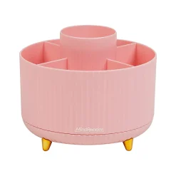 Mind Reader Rotating Pen Cup, 4-3/4”H x 5-3/4”W x 5-3/4”D, Pink