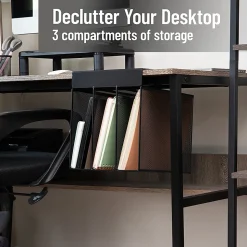 Mind Reader Slide-On Under Desk File Organizer, 11-1/2"H x 12"W x 9-3/4"D, Black