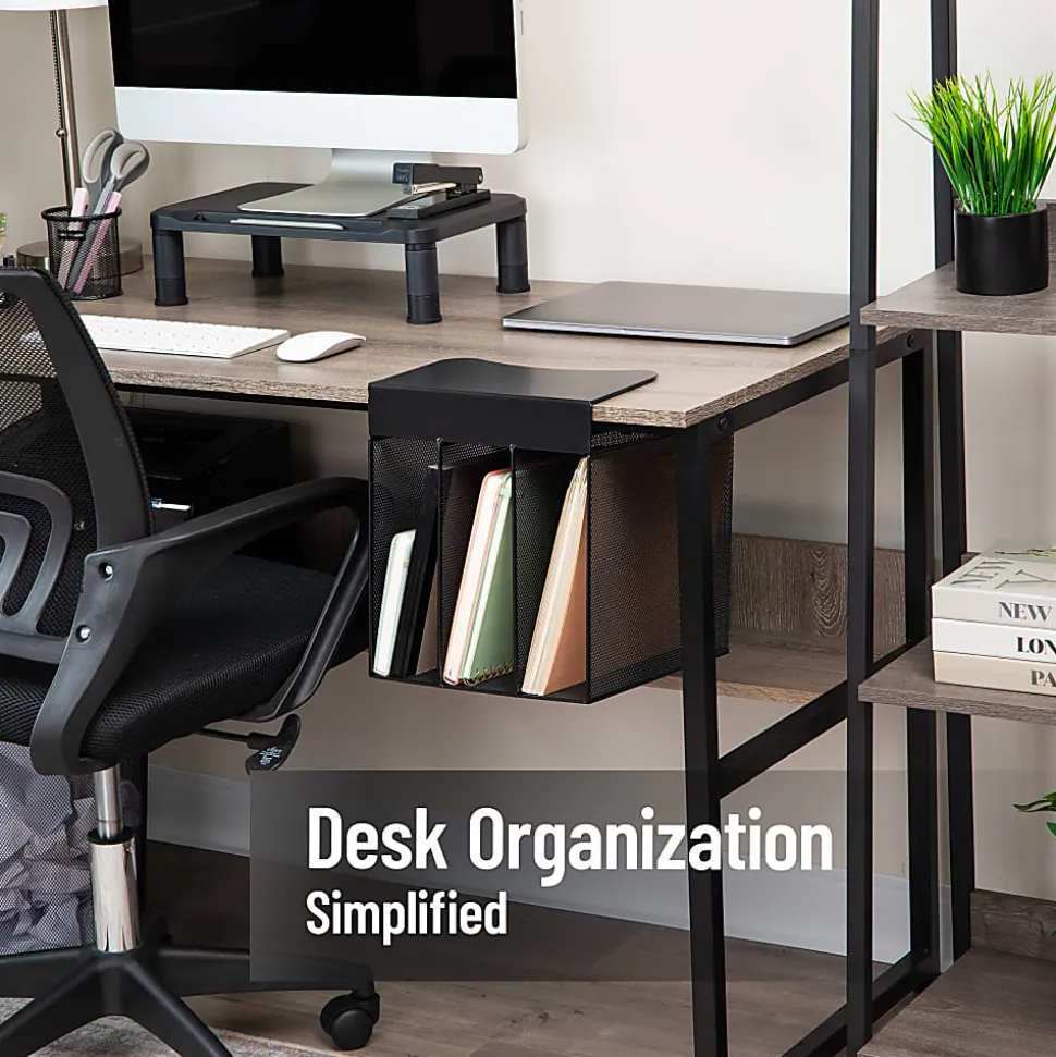 Mind Reader Slide-On Under Desk File Organizer, 11-1/2"H x 12"W x 9-3/4"D, Black