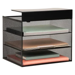 Mind Reader Slide-On Under Desk File Organizer, 11-1/2"H x 9-3/4"W x 12"D, Black