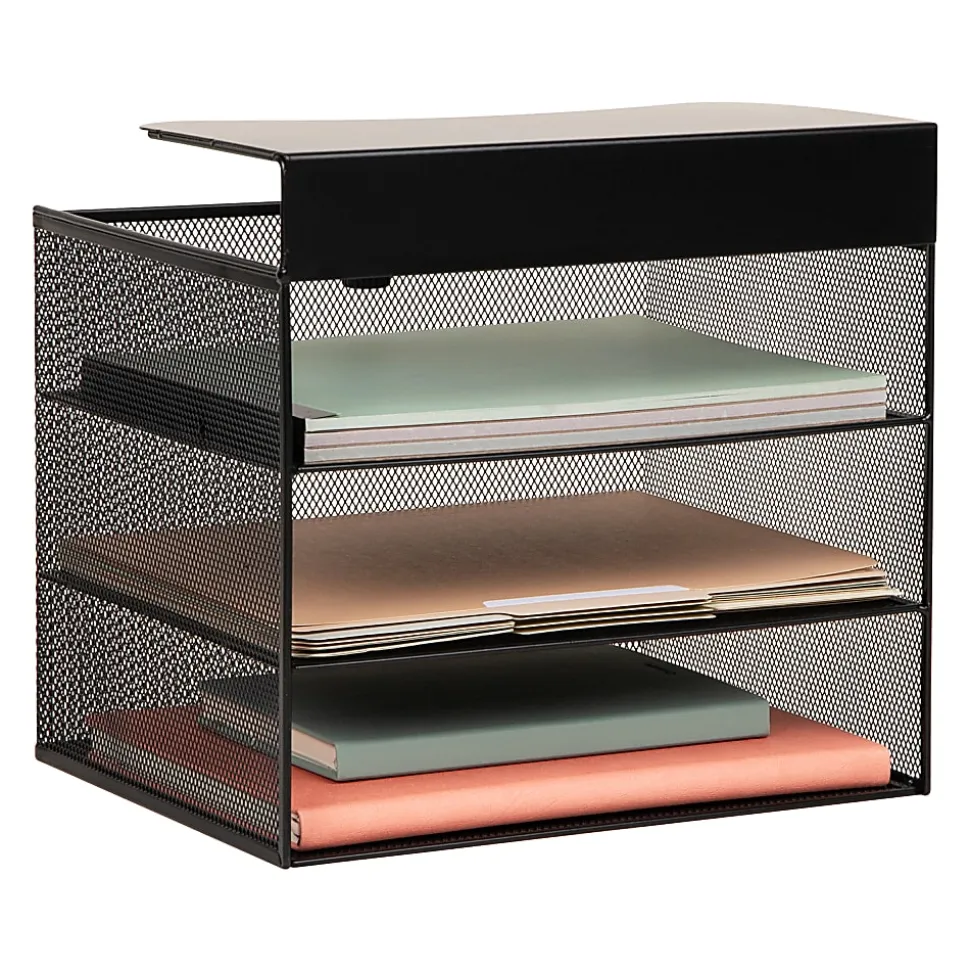 Mind Reader Slide-On Under Desk File Organizer, 11-1/2"H x 9-3/4"W x 12"D, Black