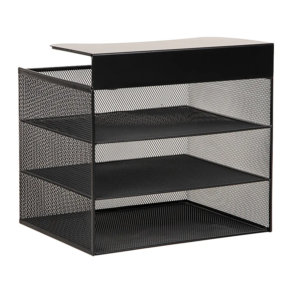 Mind Reader Slide-On Under Desk File Organizer, 11-1/2"H x 9-3/4"W x 12"D, Black