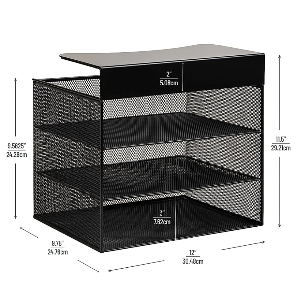 Mind Reader Slide-On Under Desk File Organizer, 11-1/2"H x 9-3/4"W x 12"D, Black