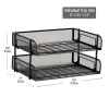 Mind Reader Stackable Desktop Organizer Paper Tray, 7-1/4”H x 10”W x 13-1/2”D, Black, Set Of 2 Trays