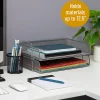 Mind Reader Stackable Paper Tray Desktop Organizer, 6-1/4”H x 9-3/4”W x 13-1/4”D, Silver