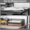 Mind Reader Stackable Paper Tray Desktop Organizer, 6-1/4”H x 9-3/4”W x 13-1/4”D, Black