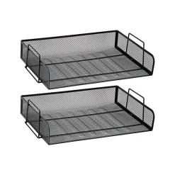 Mind Reader Stackable Paper Tray Desktop Organizer, 6-1/4”H x 9-3/4”W x 13-1/4”D, Black