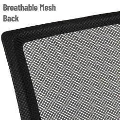 Mind Reader Swivel Office Chair with Wheels, Plastic/Mesh, Black