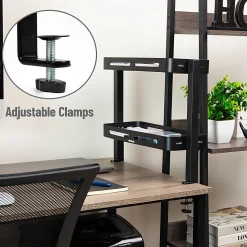 Mind Reader 2-Tier Desk Organizer With Clamp/Accessory Shelf, 15-1/2”H x 5-3/4”W x 18-1/4”D, Black