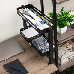 Mind Reader 2-Tier Desk Organizer With Clamp/Accessory Shelf, 15-1/2”H x 5-3/4”W x 18-1/4”D, Black