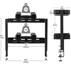 Mind Reader 2-Tier Desk Organizer With Clamp/Accessory Shelf, 15-1/2”H x 5-3/4”W x 18-1/4”D, Black