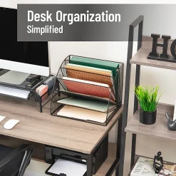 Mind Reader 6-Tier Fan-Shaped Desktop File Organizer, 11-1/4”H x 11-1/4”W x 13-3/4”D, Black, Total Qty 1