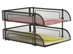 Mind Reader 2-Tier Metal Stackable Paper Tray, 7-1/2