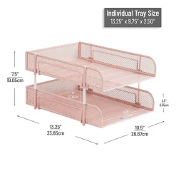 Mind Reader 2-Tier Metal Stackable Paper Tray, 7-1/2