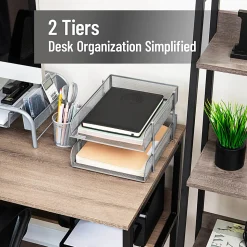 Mind Reader 2-Tier Metal Stackable Paper Tray, 7-1/2
