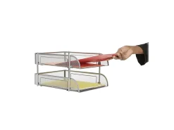 Mind Reader 2-Tier Metal Stackable Paper Tray, 7-1/2