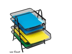 Mind Reader 5-Tier Paper Tray and 10 File Folders Desktop Organizer, 14-1/2