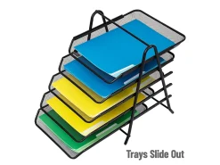 Mind Reader 5-Tier Paper Tray and 10 File Folders Desktop Organizer, 14-1/2