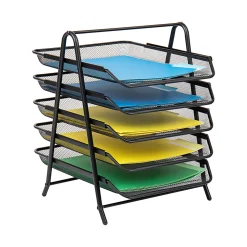 Mind Reader 5-Tier Paper Tray and 10 File Folders Desktop Organizer, 14-1/2