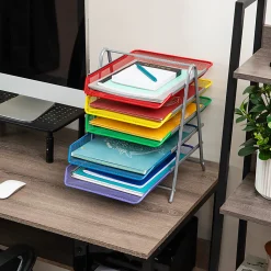 Mind Reader 5-Tier Paper Tray Desktop Organizer Metal Mesh, 15