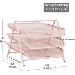 Mind Reader 3-Tier Paper Tray Desktop Organizer File Storage, 10