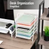 Mind Reader 5-Tier Paper Tray Desktop Organizer Metal Mesh, 15"H x 14"W x 11-3/4" L, White