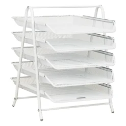 Mind Reader 5-Tier Paper Tray Desktop Organizer Metal Mesh, 15