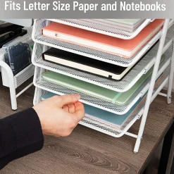 Mind Reader 5-Tier Paper Tray Desktop Organizer Metal Mesh, 15