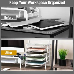 Mind Reader 5-Tier Paper Tray Desktop Organizer Metal Mesh, 15