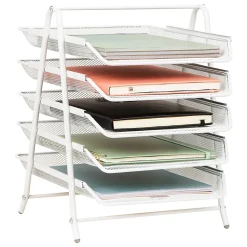 Mind Reader 5-Tier Paper Tray Desktop Organizer Metal Mesh, 15