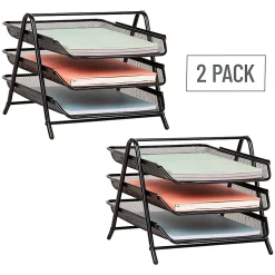 Mind Reader 3-Tier Paper Tray Desktop Organizer, File Storage, 10