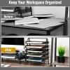 Mind Reader 5-Tier Paper Tray Desktop Organizer Metal Mesh, 14-1/2"H x 14"W x 11-3/4" L, Set of 2, Black