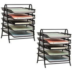 Mind Reader 5-Tier Paper Tray Desktop Organizer Metal Mesh, 14-1/2